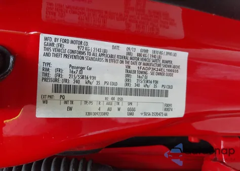 2014 Ford Focus Se из США, поврежденный, VIN 1FADP3K24EL166935